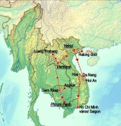 Laosz Vietnám Kambodzsa térkép
