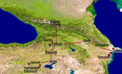Grúzia Örményország Azerbajdzsán térkép