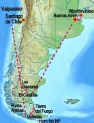 Chile-Bolívia-Patagónia térkép