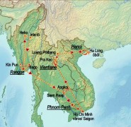 Burma Laosz Vietnám Kambodzsa térkép